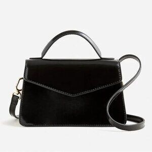 NWOT J.Crew Gracie Top-Handle Leather Bag in Black